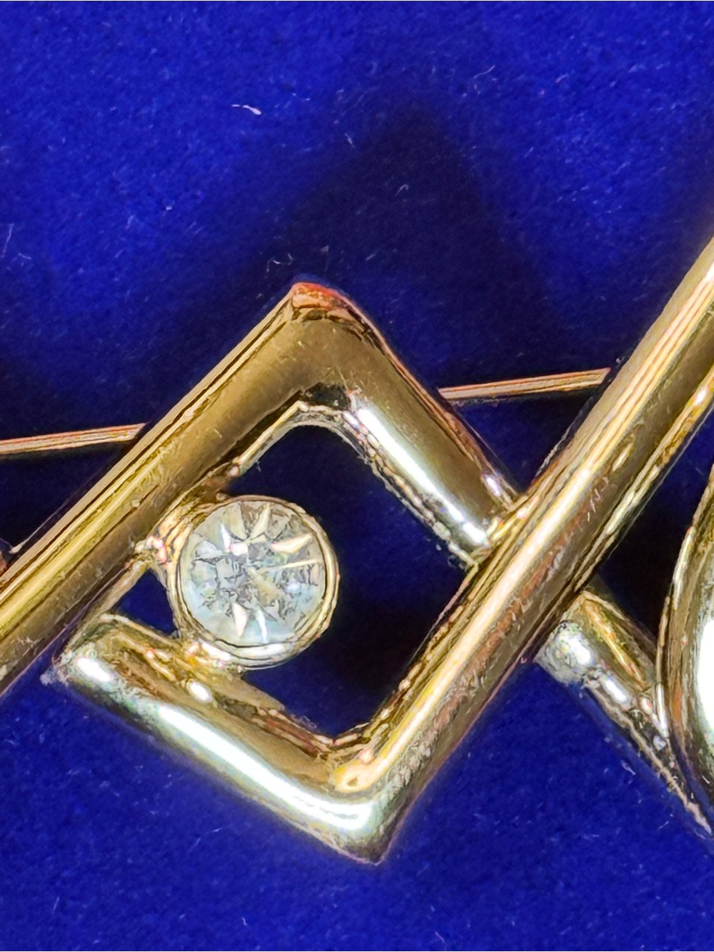 Pierre Cardin Gold-Tone Brooch with Opalescent Cabochons and Clear Crystal - Picture 9 of 15